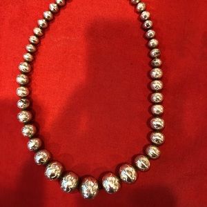 Beautiful genuine silver beaded necklace.